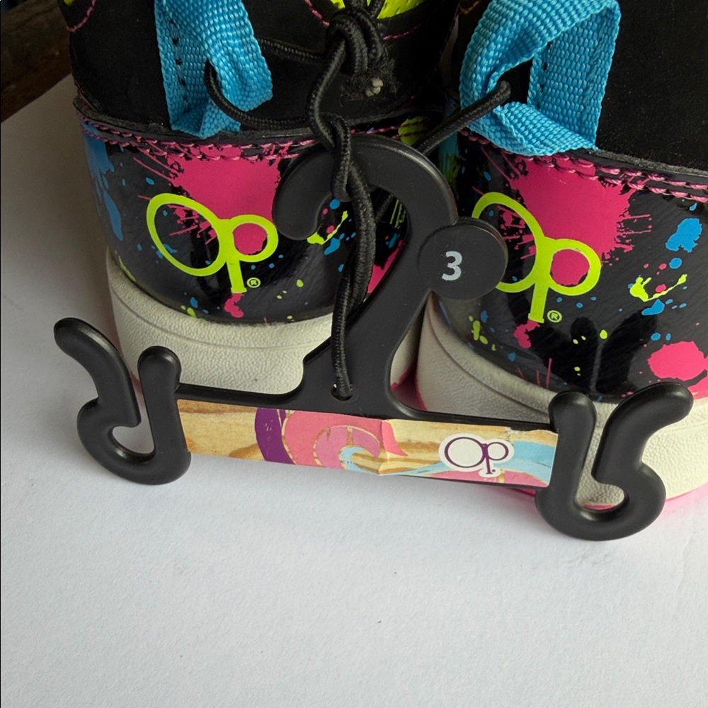 OP Kids Neon Yellow, Hot Pink & Teal High-Top Sneakers - Picture 4 of 10